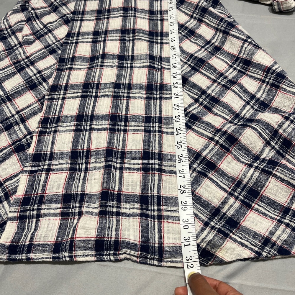 ODDI Plaid Asymmetrical Hem Boho Tunic Dress" Cottagecore Flowy Size M - Picture 7 of 8